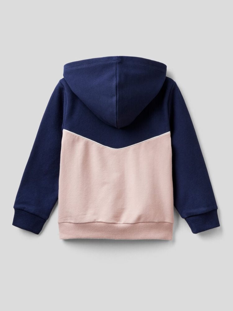 Benetton Zip-up Hoodie Kinderen Donkerblauw | BE287288