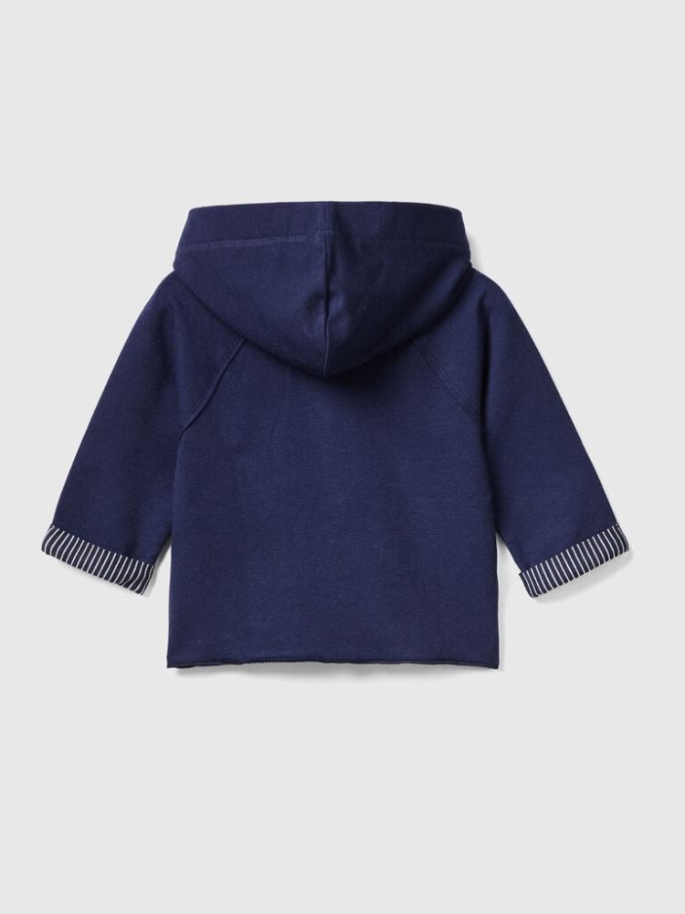 Benetton Zip-up Hoodie Kinderen Donkerblauw | BE323453