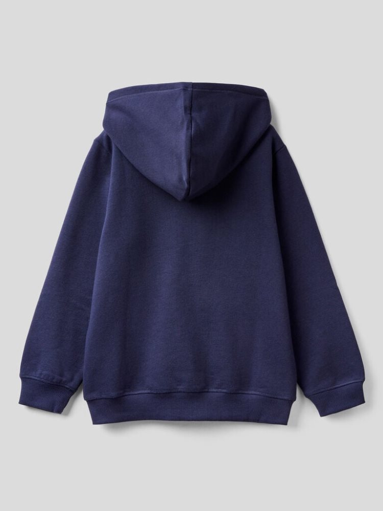 Benetton Zip-up Hoodie Kinderen Donkerblauw | BE868113