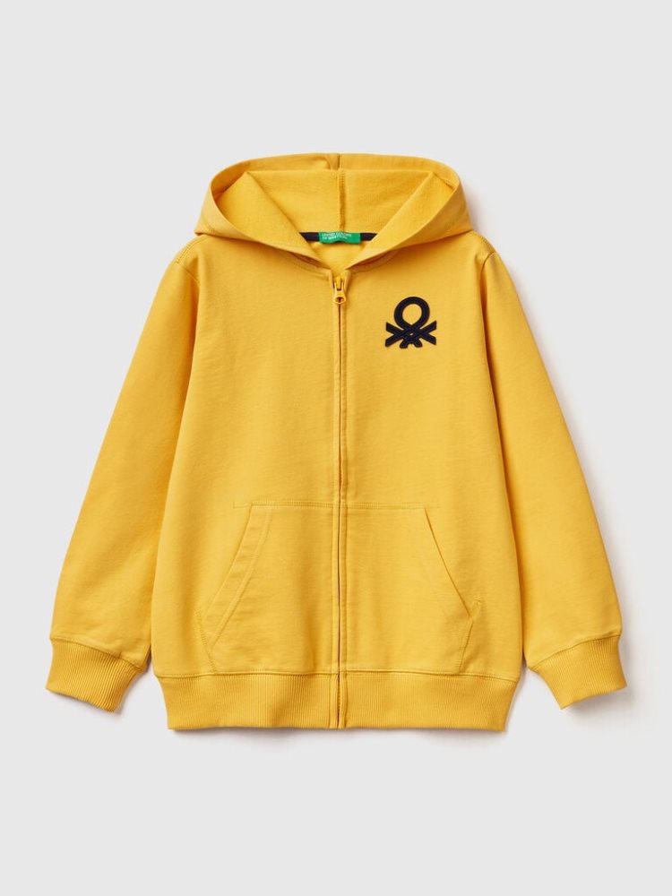 Benetton Zip-up Hoodie Kinderen Geel | BE177943