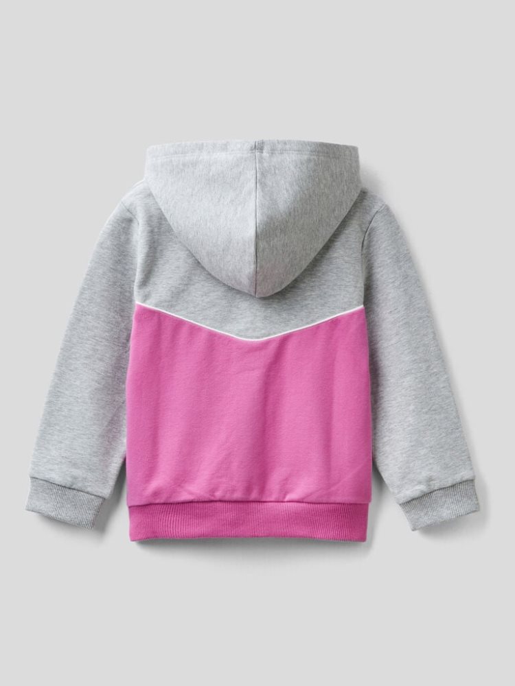 Benetton Zip-up Hoodie Kinderen Grijs | BE837041