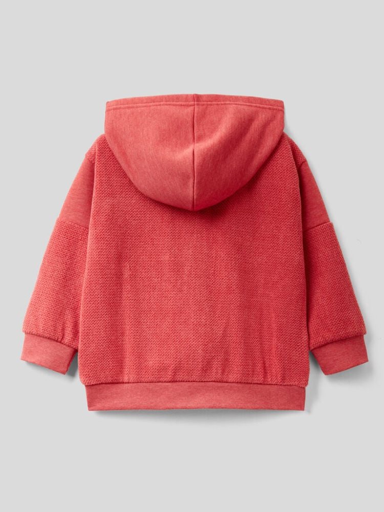 Benetton Zip-up Hoodie Kinderen Rood | BE075518