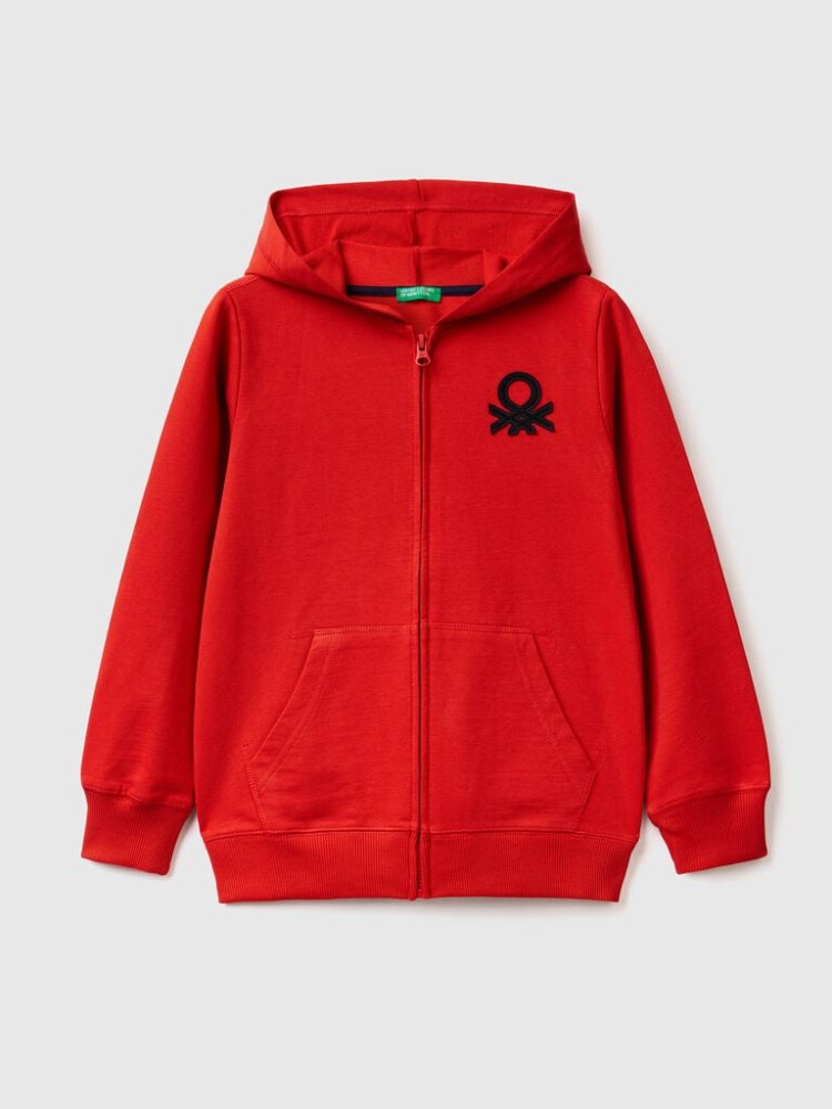 Benetton Zip-up Hoodie Kinderen Rood | BE494150