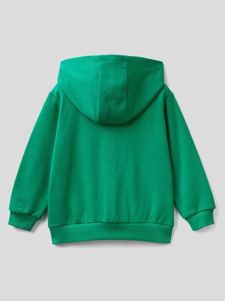 Benetton Zip-up Organic Katoenen Hoodie Kinderen Groen | BE753110